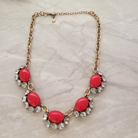Stella & Dot Jewelry - ✨ Stella & Dot Red Rhinestone Crystals Cluster antiqued distressed Statement ✨